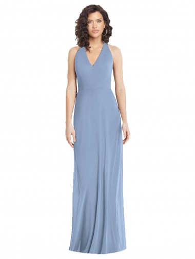 Discount Chiffon Trumpet Long Sleeveless Open Back Formal Dress