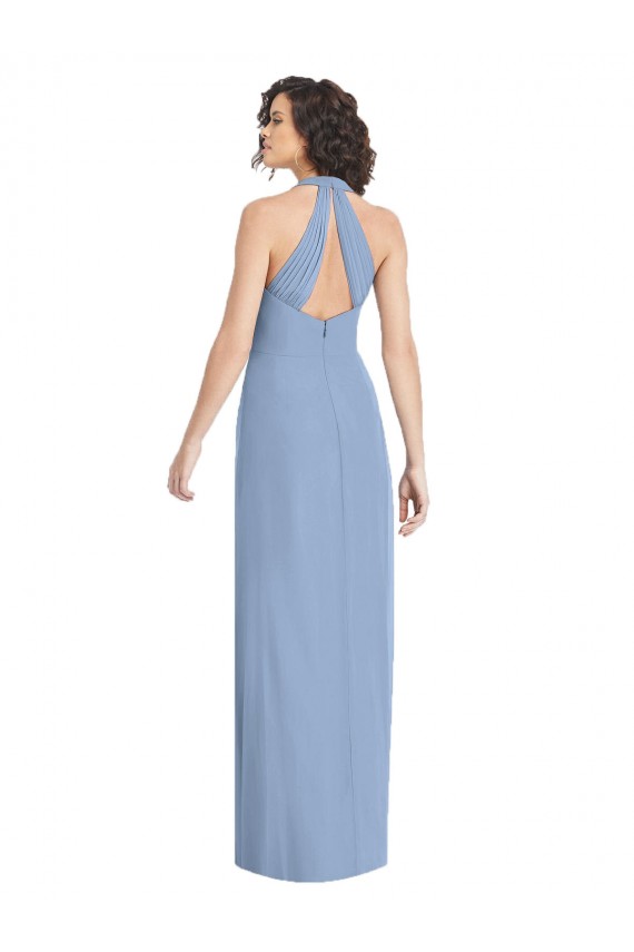 Discount Chiffon Trumpet Long Sleeveless Open Back Formal Dress