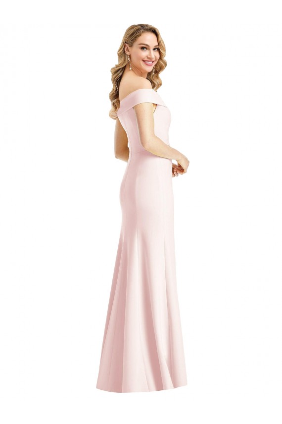 Discount Stretch Crepe Trumpet Long Sleeveless Formal Dress